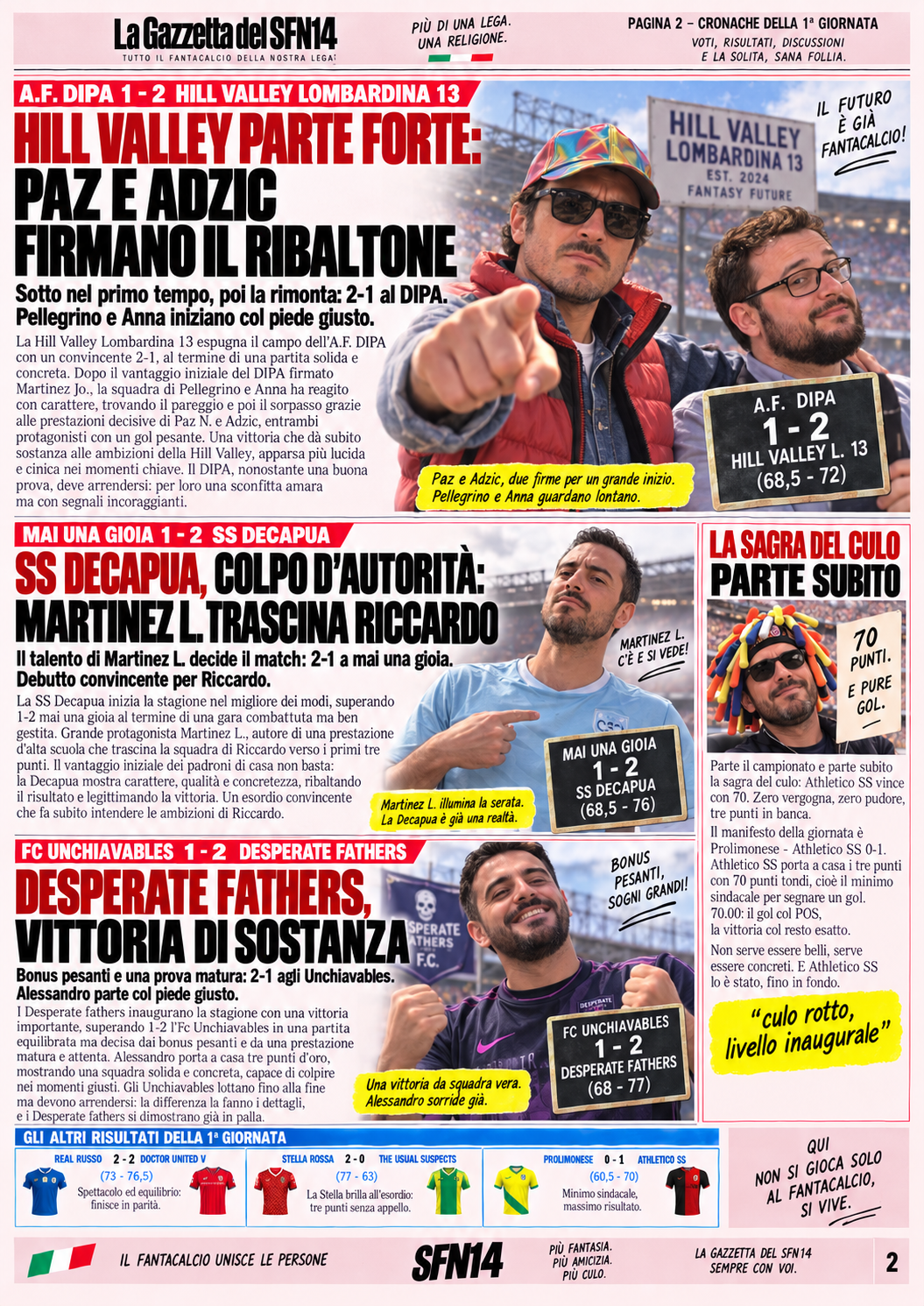 Pagina 2 — Cronache della 1ª giornata